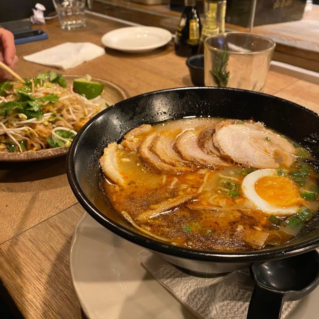 bowl of raman at mog bistro
